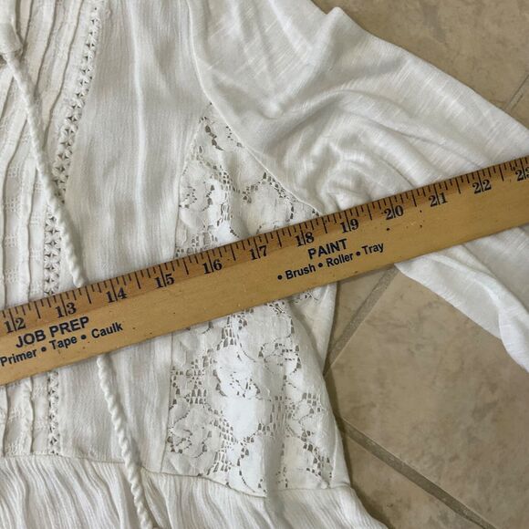 Vintage America Boho Cottage Milkmaid size M Blouse Babydoll Bell Sleeve Y2K - Picture 6 of 8